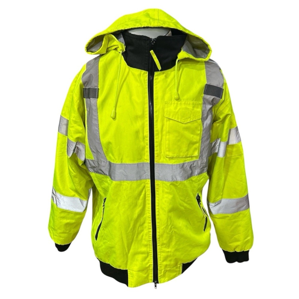 WF Protective Saftey Jacket Mens M Yellow Reflective